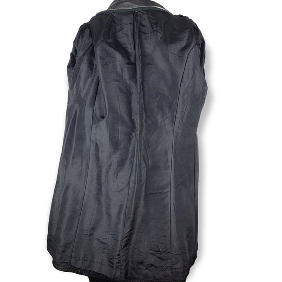 Vintage Black Leather Trench Coat - image 8