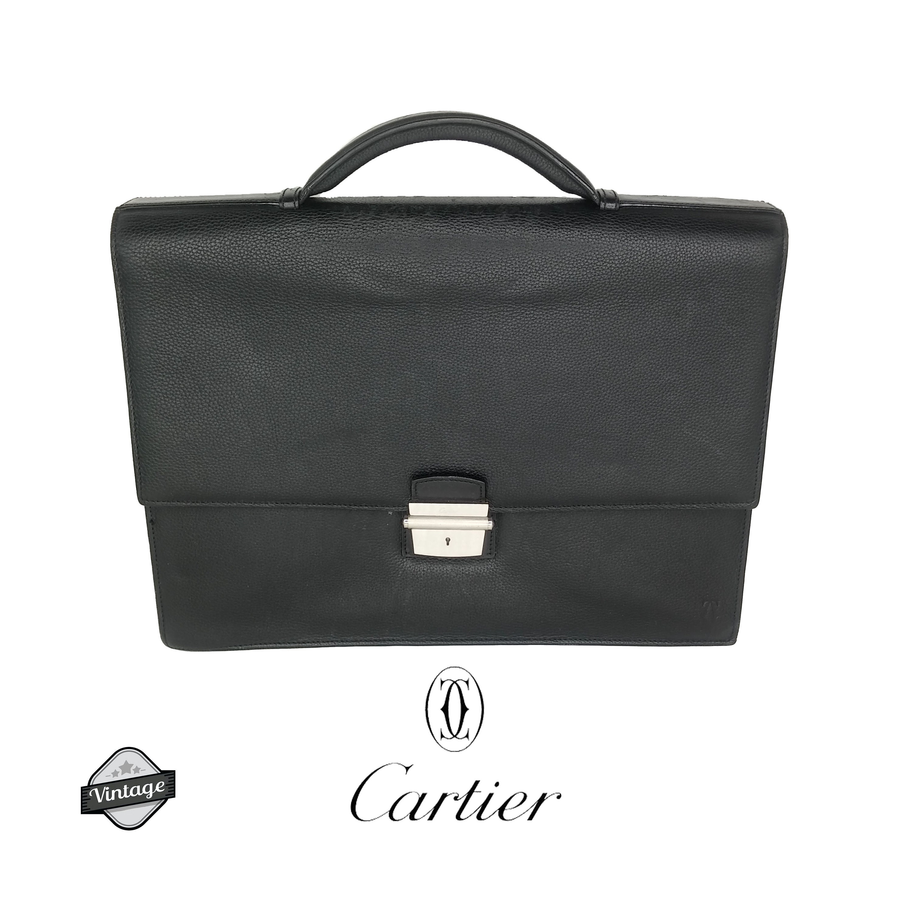 Vintage Cartier Pasha Black Leather 