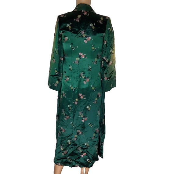 Vintage 59' - 79' Green Brocade Floral Asian Robe - image 3