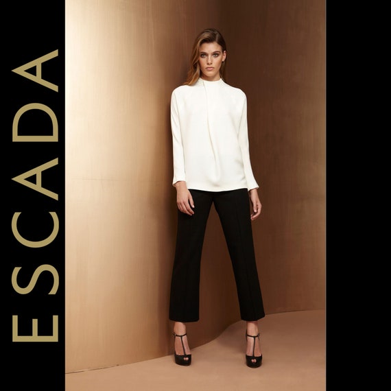 Vintage Escada High Waisted Wool Silk Blend Black