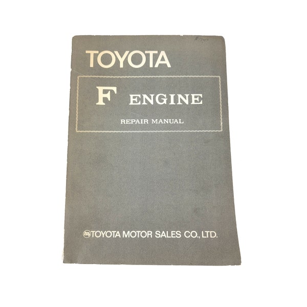 Vintage 1972 Toyota F Engine Repair Manual First Printing