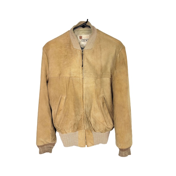 Vintage 70s Cresco Suede Leather Zip Up Jacket Si… - image 1