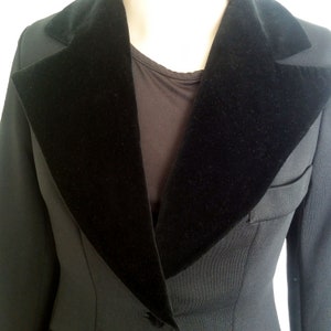 Vintage 60s Lilli Ann Knits Black Velvet Trim Blazer Coat Jacket image 4