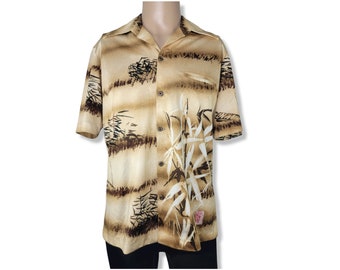 Vintage 60s Napili Hawaiian Floral Button Front Shirt