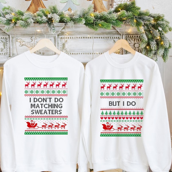 Pull de Noël assorti pour couple / Sweatshirts de Noël drôles / Unisexe