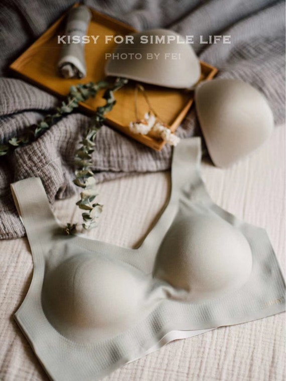 Nude Grey Wide-strap Wireless Bra | Super-comfy and sexy design | Perfect for daily life, home working, sports or maternity.