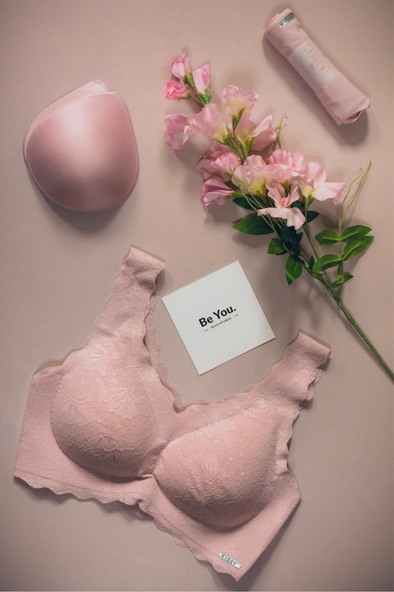 Cotton Candy Pink Lace Wireless and Seamless Bra | Comfortable and sexy design | Perfect for daily life, sports, yoga and maternity