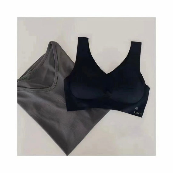 Black Wide-strap Wireless Bra | Comfortable, Seamless No Clasp Design | Perfect for daily life, home working, sports, yoga or maternity