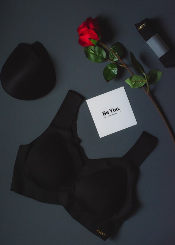 Obsidian Black Wide-strap Seamless and Wireless Bra | Super comfy and sexy | Perfect for daily life, home working, sports, yoga or maternity