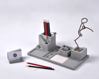 funky desk organizers concrete desk organizer set organizer etsy funky desk organizers concrete desk organizer set organizer etsy