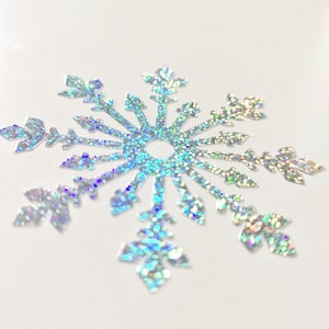 Snowflake in Holographic Glitter Vinyl Decal / Winter Snow Sticker