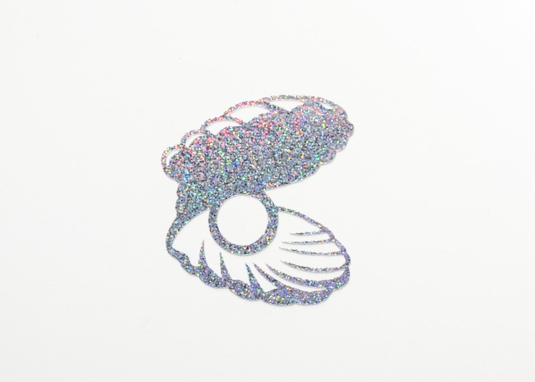 Sea Shell With Pearl Decal / Seashell Vinyl Sticker in Holographic ...