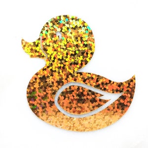 Duck decal / Vinyl Sticker in Big Gold Glitter colour, perfect for Car, Laptop, Wall.