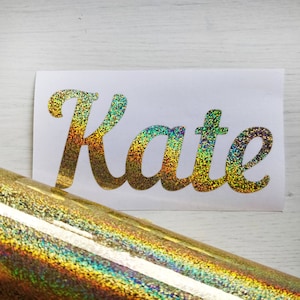 Personalized Glitter Vinyl Name Decal: Holographic Stickers image 5