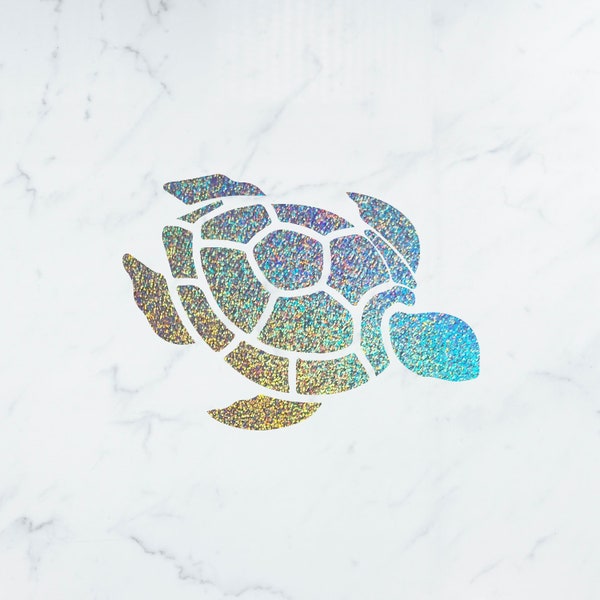 Sea Turtle Decal Sticker in Holographic/Glitter Vinyl
