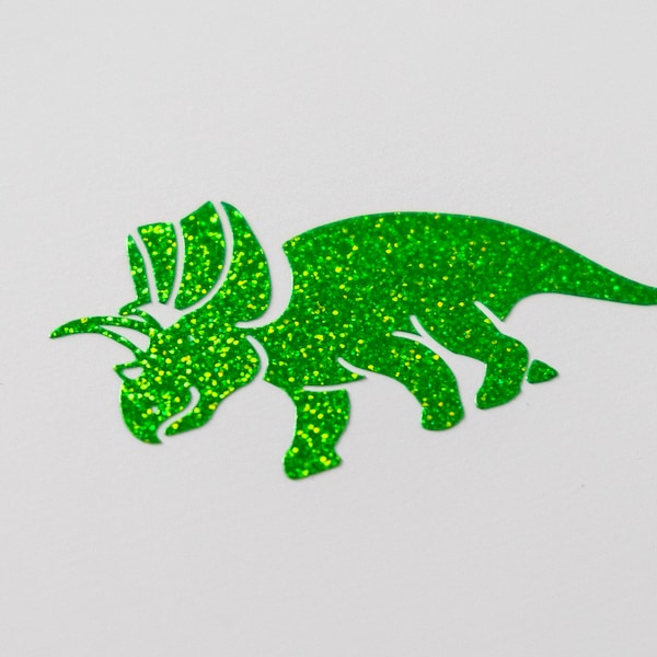 Triceratops Vinyl Decal / Dinosaur Vinyl Sticker in Holographic/Glitter colour