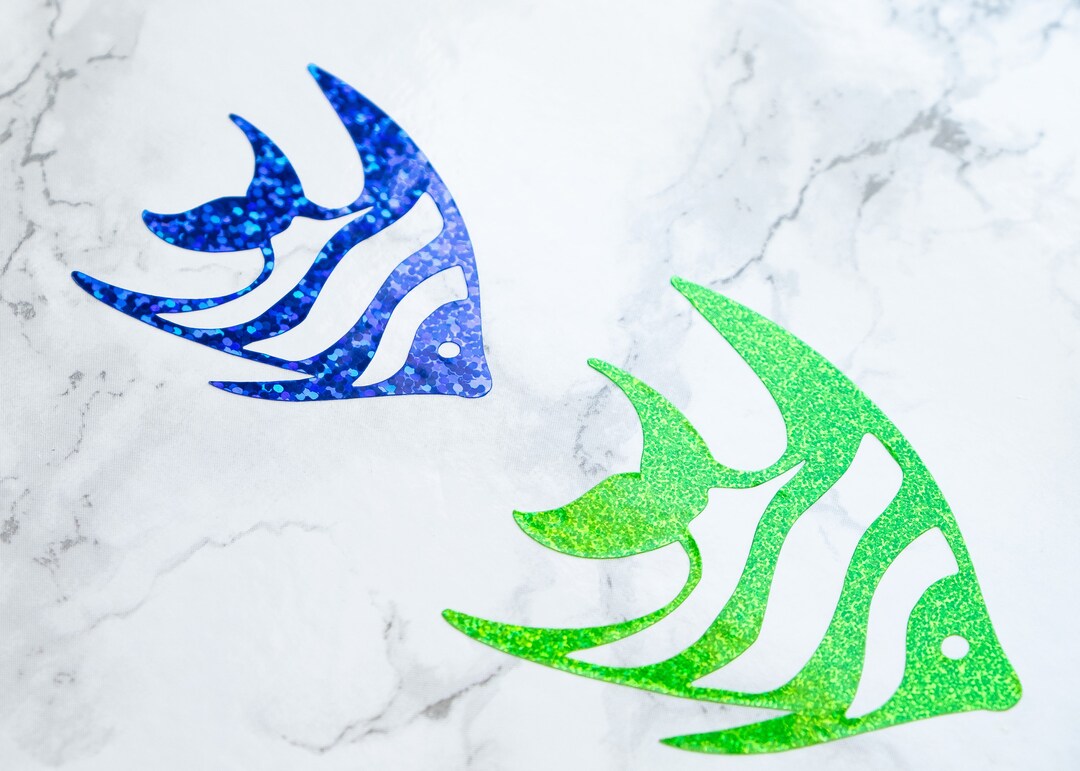 Angelfish Fish Vinyl Decal Butterflyfish Sticker in Various Glitter ...