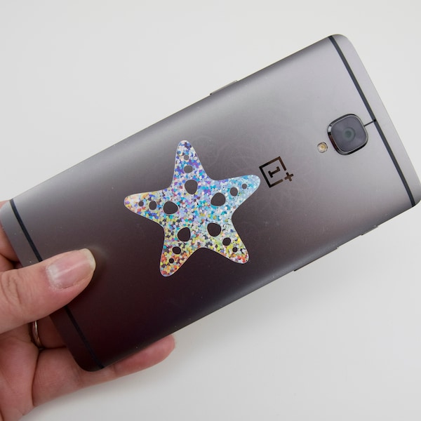 Holographic Glitter Starfish Decal: Car, Laptop, Wall Vinyl Sticker
