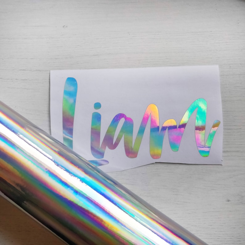 Personalized Glitter Vinyl Name Decal: Holographic Stickers image 8