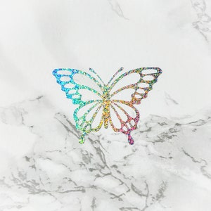 Butterfly sticker decal in glitter vinyl / Glitter Butterfly Decal