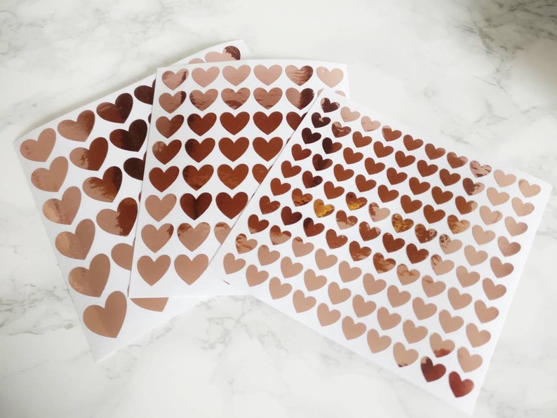 Rose Gold Vinyl Heart Sticker Set. Planner Stickers Bullet Etsy