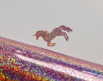 Unicorn Pink Holographic Glitter Vinyl Sticker-  Laptop Decal - Unicorn Sticker - Unicorn Decal - Glitter Vinyl - Pink glitter Unicorn