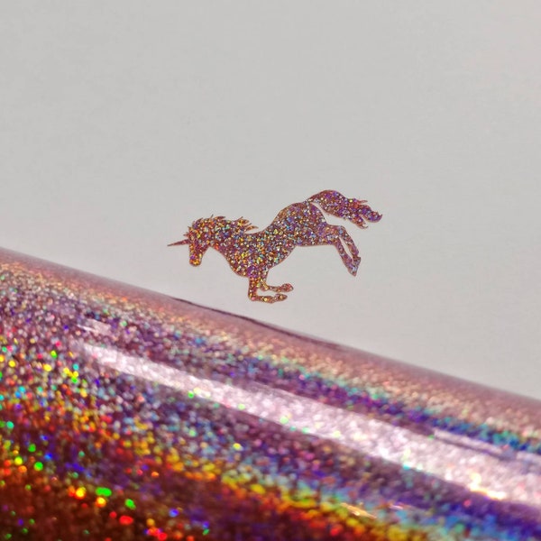 Unicorn Pink Holographic Glitter Vinyl Sticker-  Laptop Decal - Unicorn Sticker - Unicorn Decal - Glitter Vinyl - Pink glitter Unicorn