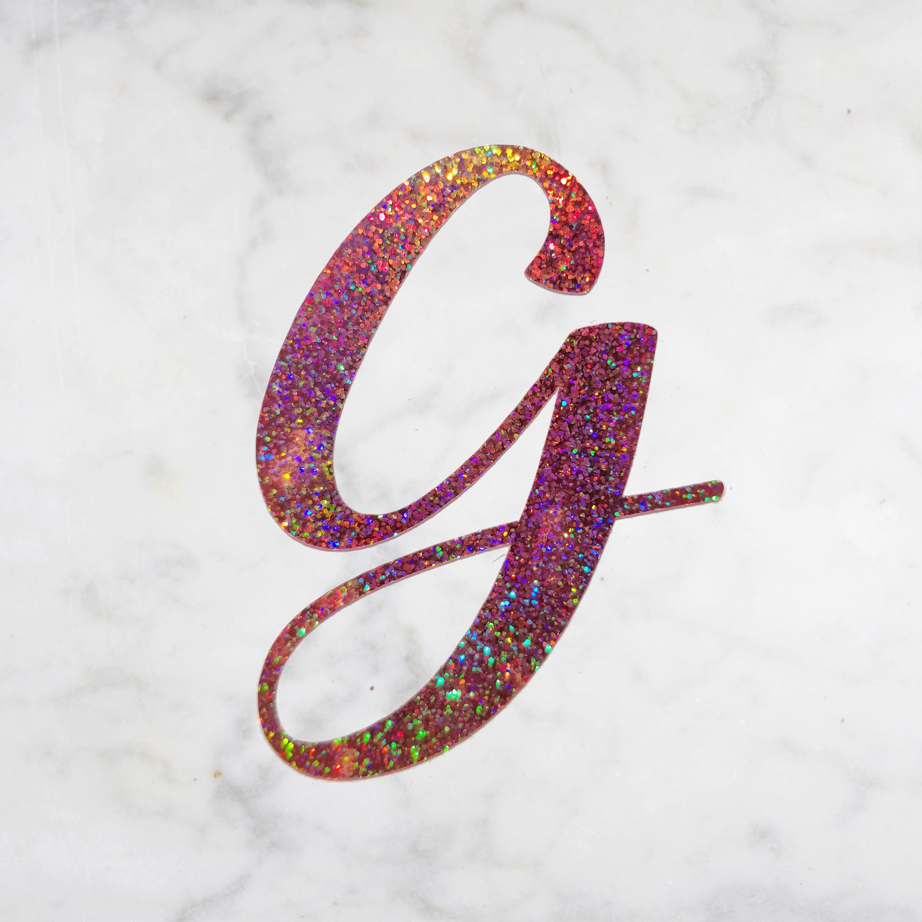 Initial Glitter Vinyl Sticker - Single Letter Decal - Single Letter V…