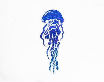 Jellyfish Holographic Glitter Vinyl Sticker Decal