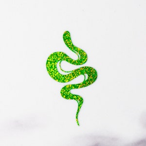 Decalque de cobra em glitter ou vinil holográfico / adesivos de répteis