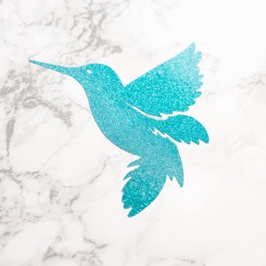 hummingbird Vinyl Sticker Bird Decal in Various Glitter Colour