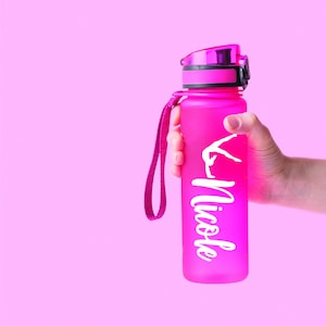 Decalcomania in vinile con nome ginnasta - Ginnasta e scritte in vinile, perfette su bottiglie d'acqua per squadre sportive