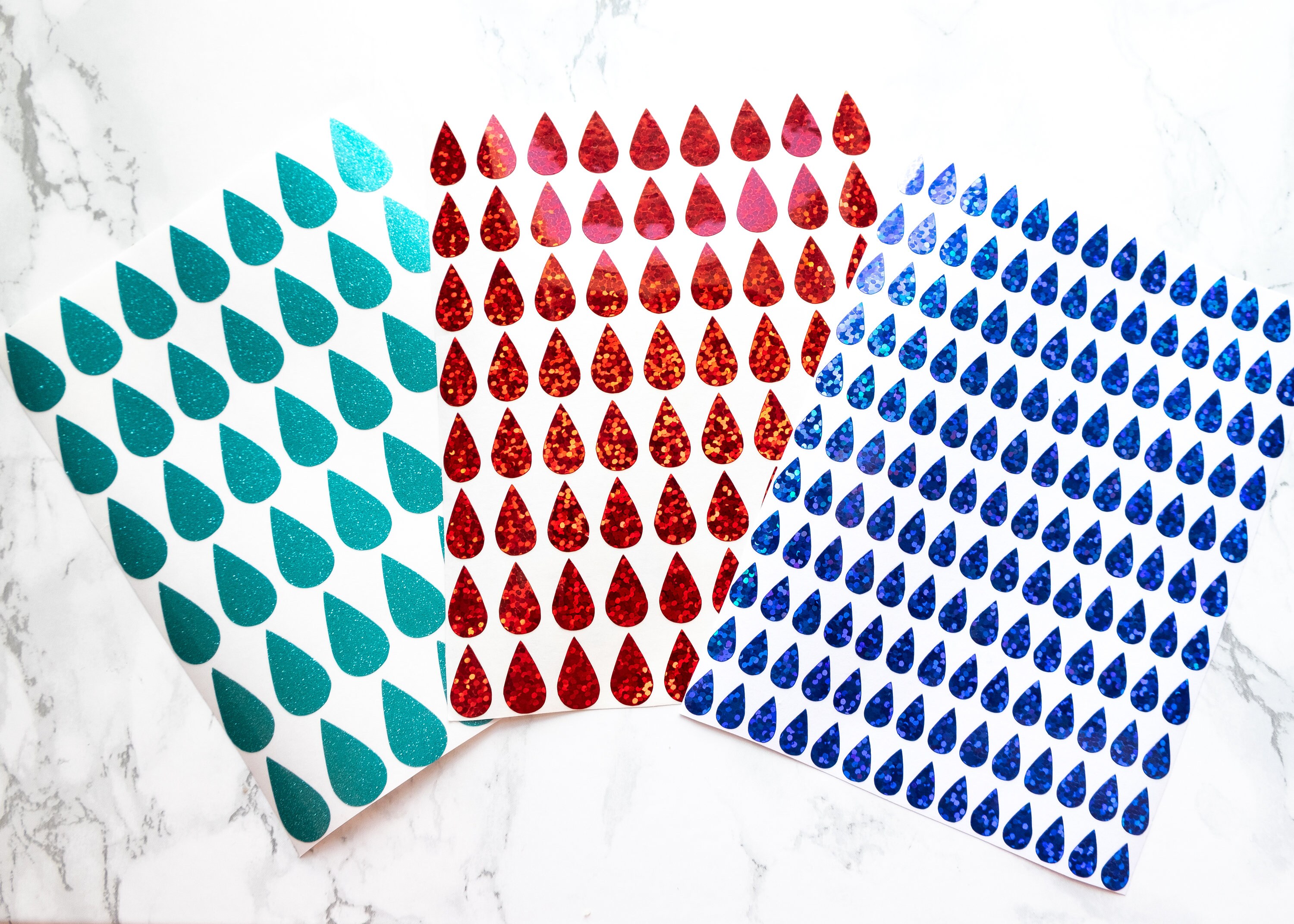 Waterdrops Sticker Design Water Drops Vinyl Sticker Sheet Holographic/glitter Drop Bullet Journal ...
