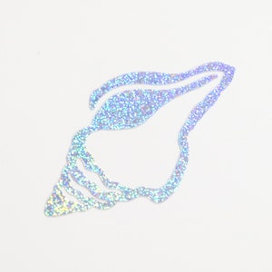 Sea shell decal /  Seashell Vinyl Sticker in Holographic glitter colour