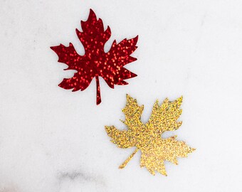 Autumn Leaf Vinyl Sticker Decal in Holographic/Glitter Colours