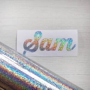 Personalized Glitter Vinyl Name Decal: Holographic Stickers image 7