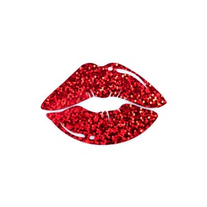 Peut inclure: Lèvres rouges en paillettes, un design scintillant et festif pour l'artisanat, la décoration ou les cadeaux de fête.