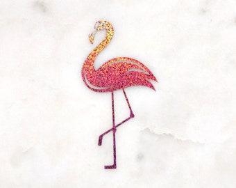 Flamingo in Pink Glitter Vinyl Decal / Sticker