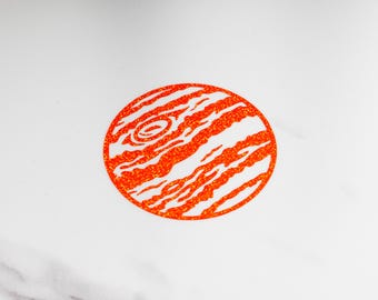 Planet Jupiter Sticker decal in various holographic glitter vinyl colours