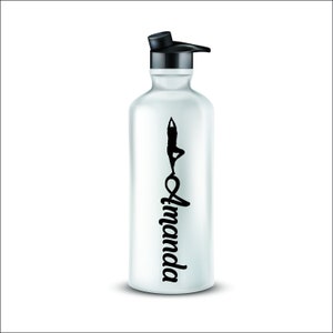 Yogavinylsticker met naam - yoga- en vinylletters, perfect op waterflessen voor sport-/yogalessen
