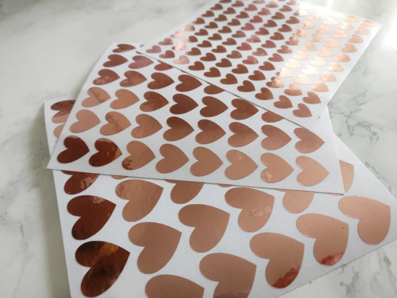 Rose Gold Vinyl Heart Sticker Set. Planner Stickers Bullet Etsy UK