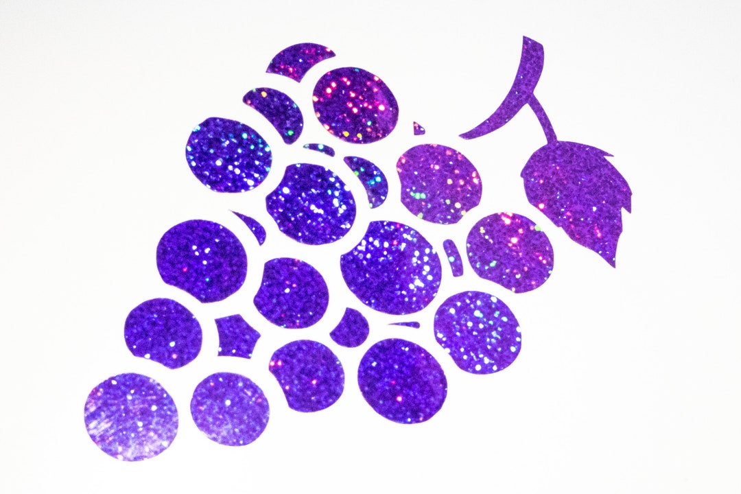 Grapes Vinyl Decal Sticker in Purple Glitter - Etsy
