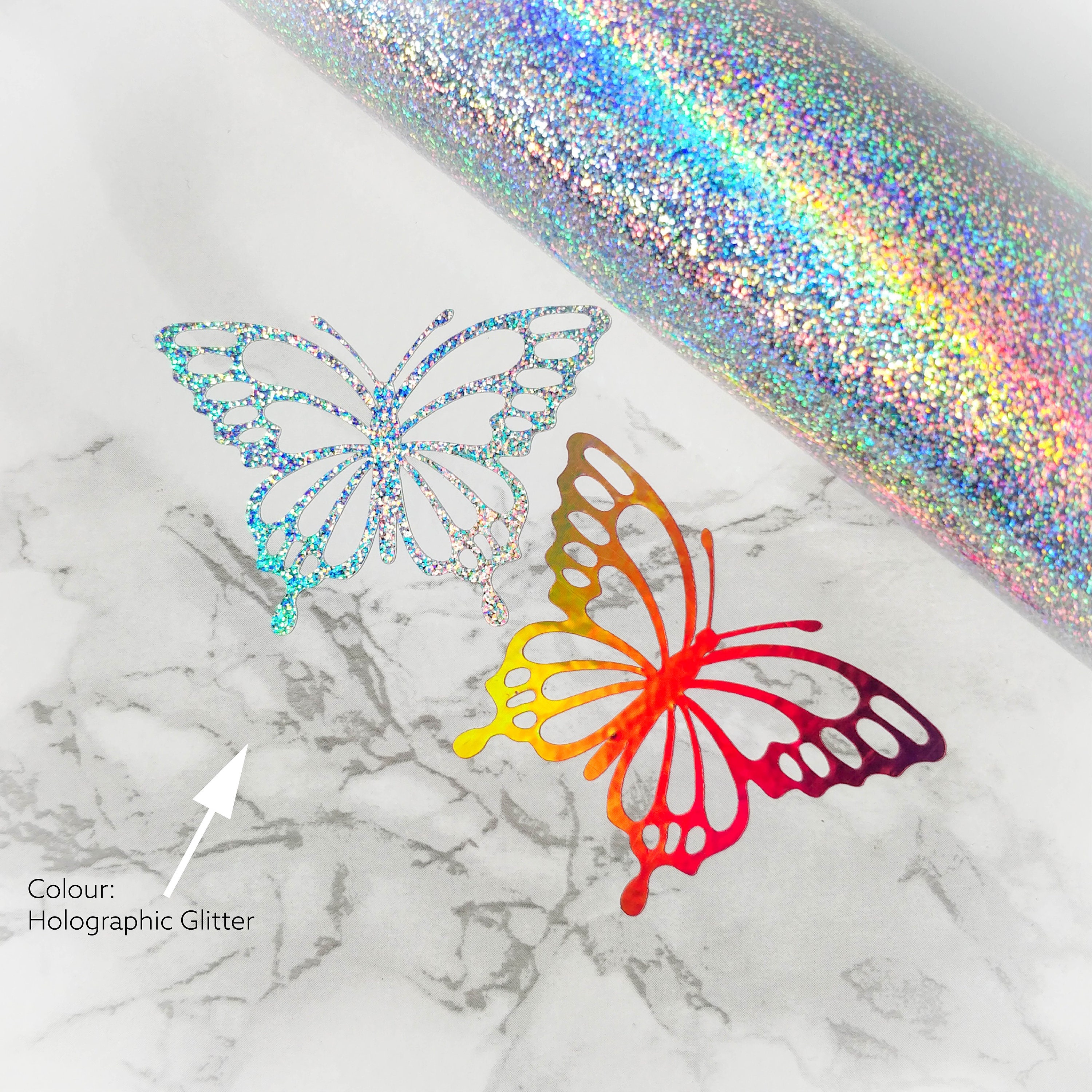 Butterfly Sticker Decal in Glitter Vinyl / Glitter Butterfly Etsy