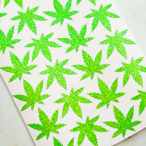 Cannabis Vinyl Hemp Sticker Sheet, Marijuana Green Weed Leaf Decals in ...