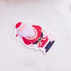 Weihnachtsmann sterben geschnittene Aufkleber | Süßer Santa Glitzer Weihnachtssticker