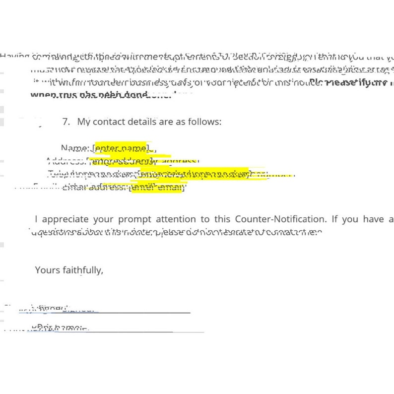 DMCA Counter Notification for Etsy Shop Owners New for 2023 Get Your