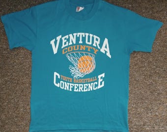Ventura county youth basketball Conference t-shirt Hanes USA Sz.Large single stitch