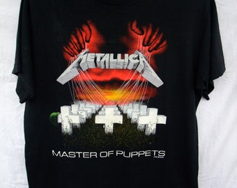 free shipping Metallica Master of Puppets 1987 shirt concert tour t-shirt Large  Slayer Anthrax Iron Maiden Sepultura  Pantera Megadeth