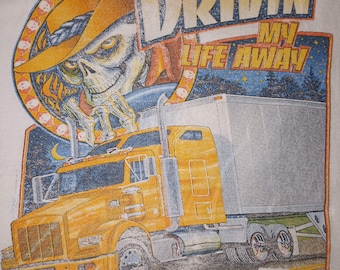 rare vintage Drivin My Life Away USA Truck single stitch tank top