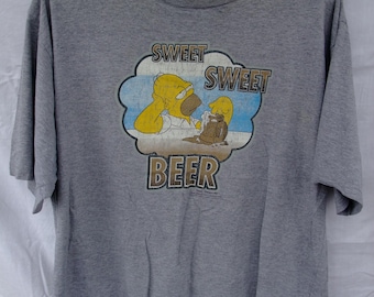 Vintage The Simpsons Homer Sweet Beer T-Shirt XL 2004 Graphic Tee